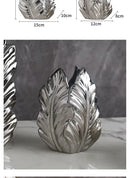 Luxurious gold ceramic feather vase white & gold living room decor