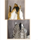 Luxurious gold ceramic feather vase white & gold living room decor