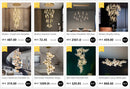 Modern gold crystal light chandelier staircase cascading glass teardrop