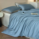 Luxurious beige lyocell silk duvet cover set bedroom bedding