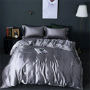 DecorBites™ Luxurious Mulberry Silk Bedding Set for King & Queen Beds