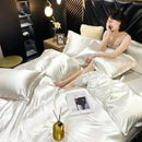 DecorBites™ Luxurious Mulberry Silk Bedding Set for King & Queen Beds