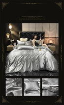DecorBites™ Luxurious Mulberry Silk Bedding Set for King & Queen Beds