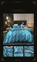 DecorBites™ Luxurious Mulberry Silk Bedding Set for King & Queen Beds