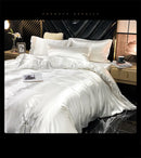DecorBites™ Luxurious Mulberry Silk Bedding Set for King & Queen Beds