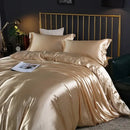 DecorBites™ Luxurious Silk Bedding Set: Duvet Cover, Sheet, Pillowcase