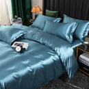 DecorBites™ Luxurious Silk Bedding Set: Duvet, Sheets, Pillowcase