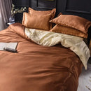 DecorBites™ Luxurious Silk Bedding Set: Sheets, Duvet, Pillowcase