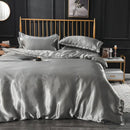 DecorBites™ Luxurious Silk Bedding Set: Sheets, Duvet, Pillowcase