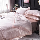 DecorBites™ Luxurious Silk Bedding Set: Sheets, Duvet, Pillowcase