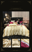 DecorBites™ Luxurious Silk Bedding Set with Sheets