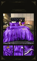 DecorBites™ Luxurious Silk Bedding Set with Sheets