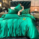 DecorBites™ Luxurious Solid Rayon Silk Bedding Set