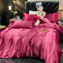 DecorBites™ Luxurious Solid Rayon Silk Bedding Set