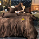 DecorBites™ Luxurious Solid Rayon Silk Bedding Set