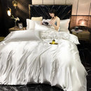 DecorBites™ Luxurious Solid Rayon Silk Bedding Set