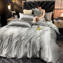 DecorBites™ Luxurious Solid Rayon Silk Bedding Set