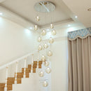 Modern loft dark & amber glass spiral chandelier dining room pendant