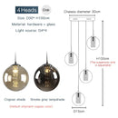 Modern loft dark & amber glass spiral chandelier dining room pendant