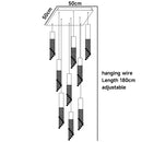 DecorBites™ Luxury Chrome Crystal LED Chandelier for Staircase