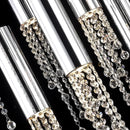 DecorBites™ Luxury Chrome Crystal LED Chandelier for Staircase