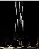 DecorBites™ Luxury Chrome Crystal LED Chandelier for Staircase