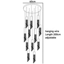 DecorBites™ Luxury Chrome Crystal LED Chandelier for Staircase