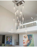 DecorBites™ Luxury Chrome Crystal LED Chandelier for Staircase