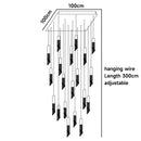 DecorBites™ Luxury Chrome Crystal LED Chandelier for Staircase