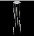 DecorBites™ Luxury Chrome Crystal LED Chandelier for Staircase