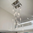 DecorBites™ Luxury Chrome Crystal LED Chandelier for Staircase