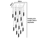 DecorBites™ Luxury Chrome Crystal LED Chandelier for Staircase