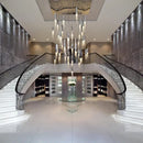 DecorBites™ Luxury Chrome Crystal LED Chandelier for Staircase