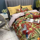 DecorBites™ Luxury Egyptian Cotton Bedding Set - Flamingo Leaf