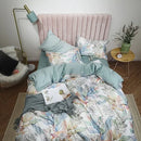 DecorBites™ Luxury Egyptian Cotton Bedding Set: Flamingo Leaf
