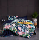 DecorBites™ Luxury Egyptian Cotton Bedding Set - Flamingo Leaf Pattern