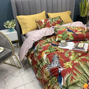 DecorBites™ Luxury Egyptian Cotton Bedding Set - Flamingo Leaf Pattern