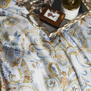 DecorBites™ Luxury Flamingo Leaf Bedding Set Queen King Size
