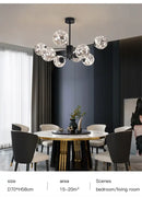 DecorBites™ Luxury Glass Ball Nordic Chandeliers - Dimmable