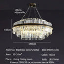 Modern gold luxury led crystal chandelier dining room light
