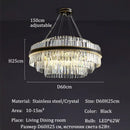 Modern gold luxury led crystal chandelier dining room light