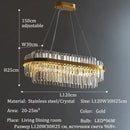 Modern gold luxury led crystal chandelier dining room light