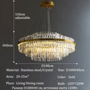 Modern gold luxury led crystal chandelier dining room light