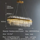 Modern gold luxury led crystal chandelier dining room light