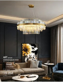 Modern gold luxury led crystal chandelier dining room light