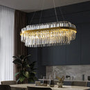 Modern gold luxury led crystal chandelier dining room light