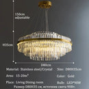 Modern gold luxury led crystal chandelier dining room light