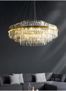 Modern gold luxury led crystal chandelier dining room light
