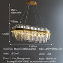 Modern gold luxury led crystal chandelier dining room light