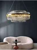 Modern gold luxury led crystal chandelier dining room light